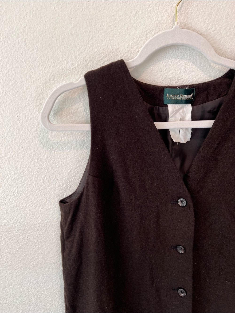 Vintage Espresso Brown 100% wool dress